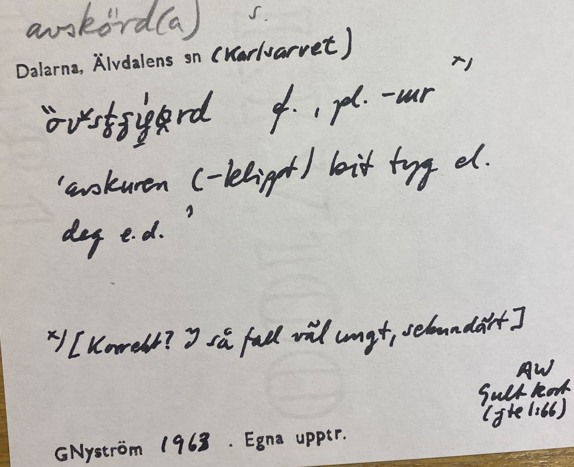 avskörd(a)