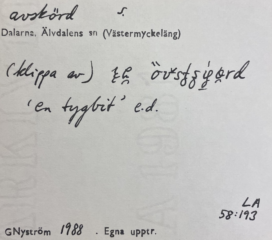 avskörd