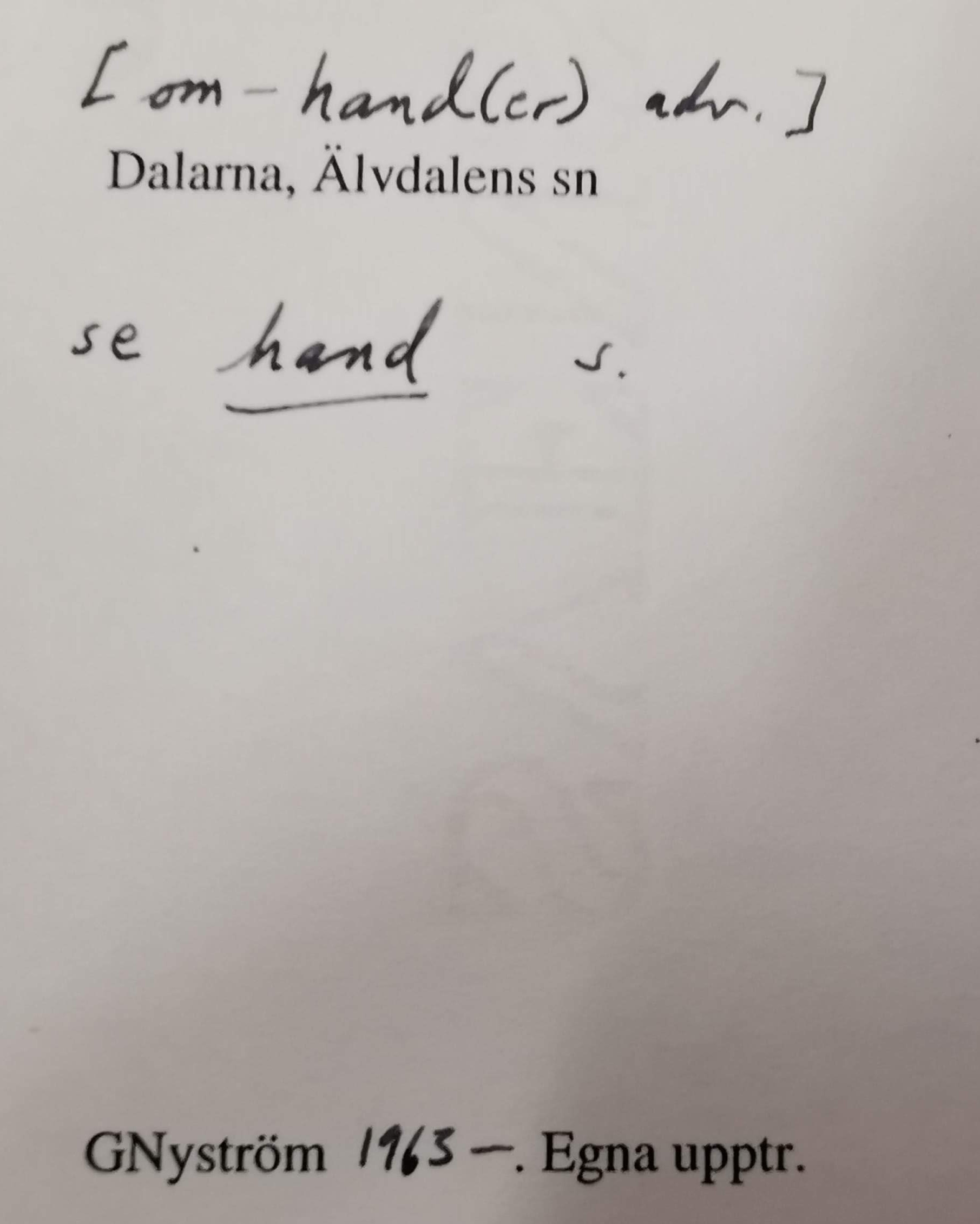om-handl(er)