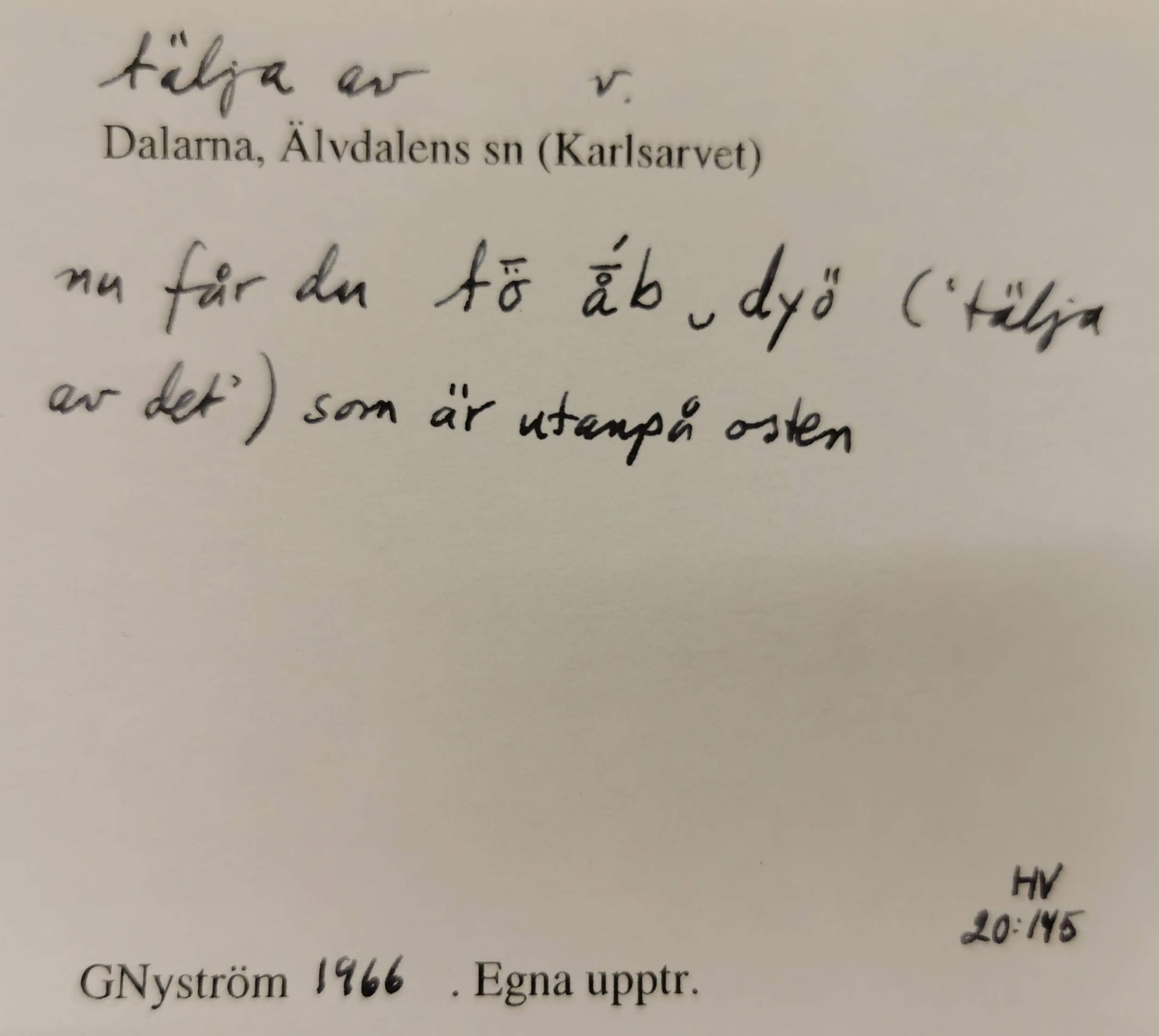 tälja av