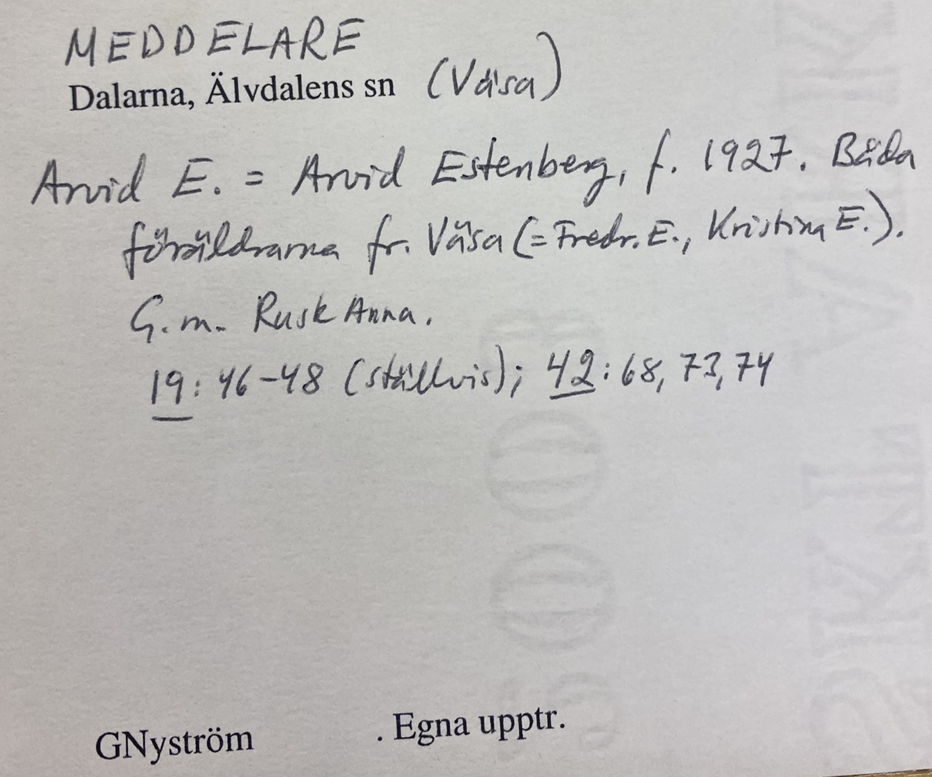 arvid e