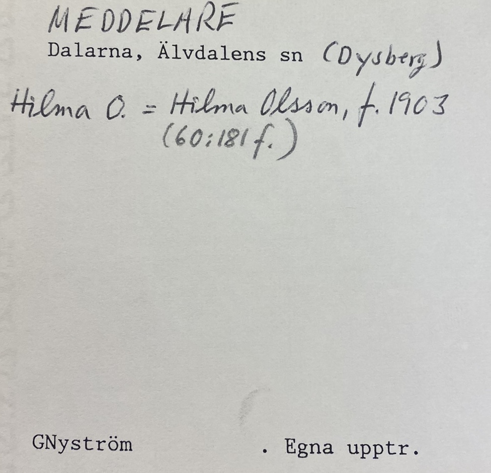 hilma o