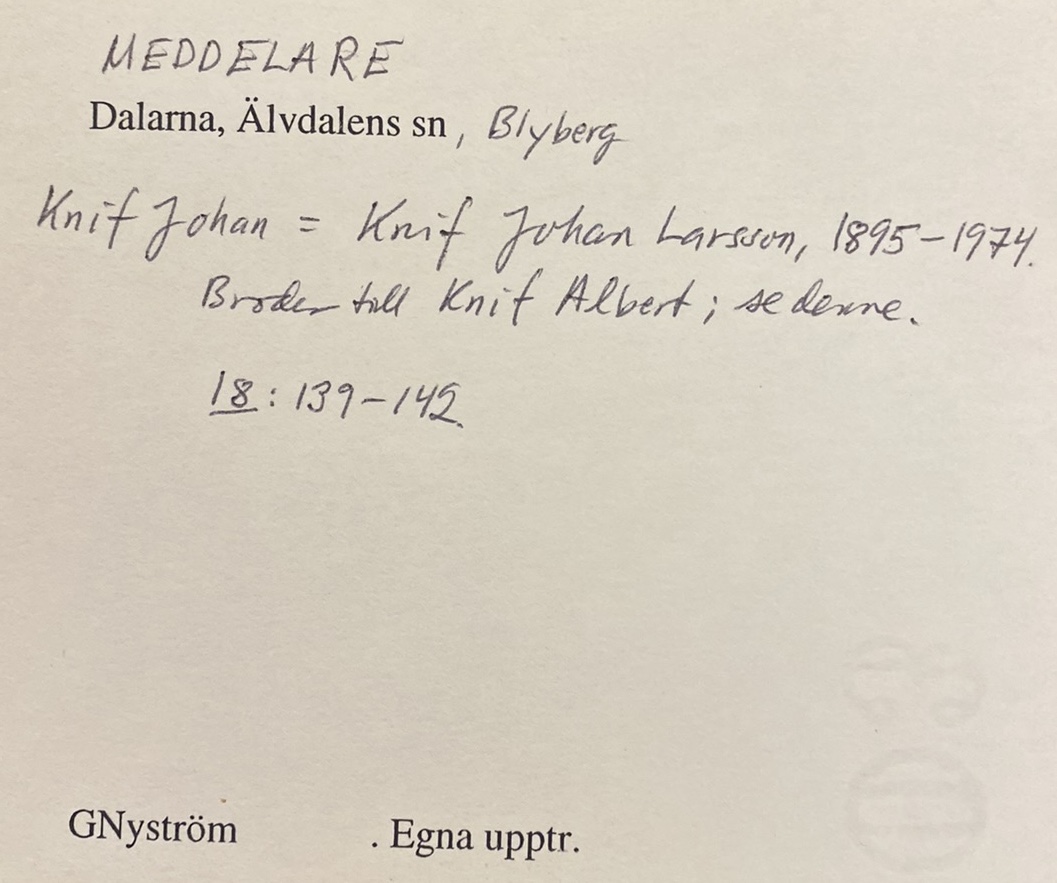 knif johan